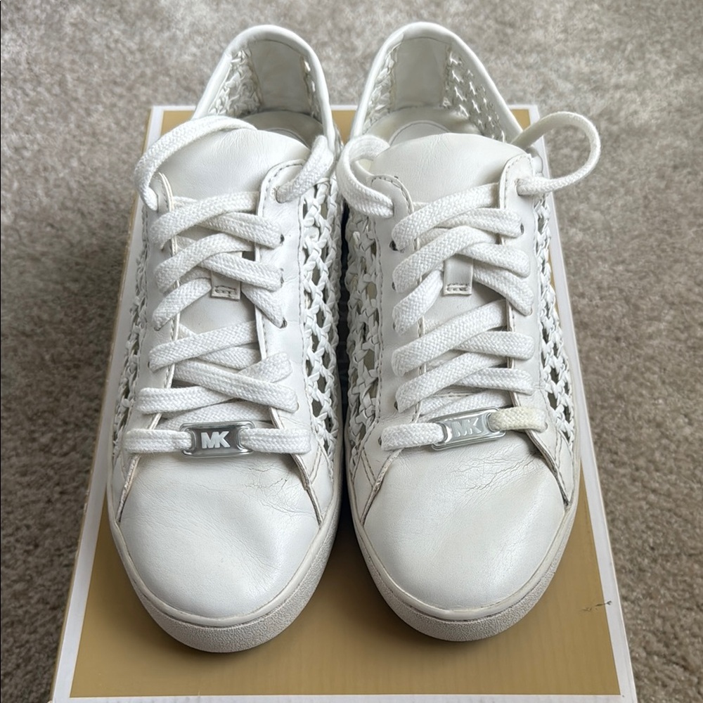 Michael Kors White Lace-Up Sneakers